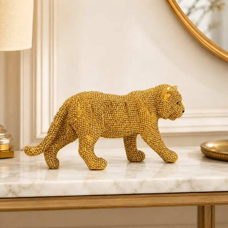 Tiger Ornament, Luxury Decorative Resin Animal Statue, Father's Day Christmas Gift, Room Decor, Elegant Home Decoration