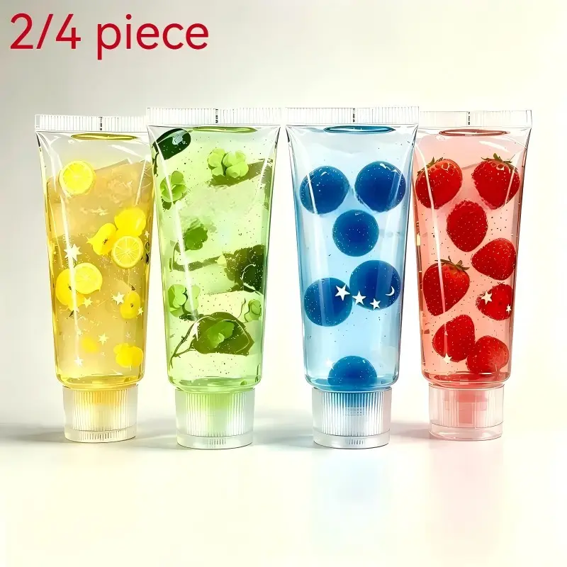 Jelly Soft Four-Part Toy, Toothpaste Tube Transparent Gel Squeeze, Sensory Squeeze Toy, Fun and Educational Plaything for Kids