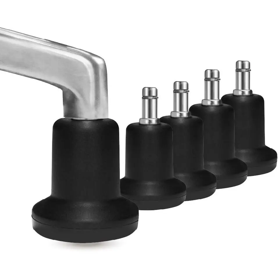 Chair Glides for Office Chairs, Replace Casters with 2.4 Inch (61mm) Stationary Feet,High Bell Stationary Feet, Replace Wheels with Durable Glides – 5 Pack(High)