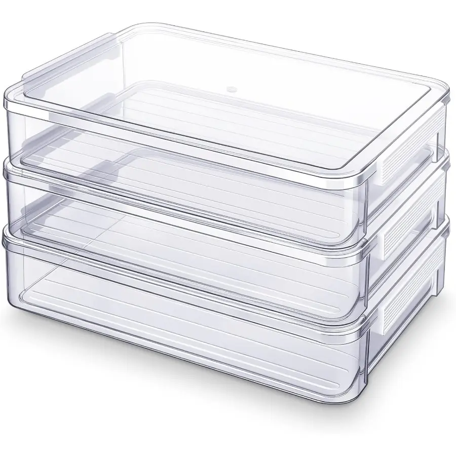 3/6 pcs 6 Qt Clear Plastic File Storage Boxes with Latches & Lids Stackable Portable Project Case Storage Bins Certificate Organizer Container for A4 Paper School Supplies