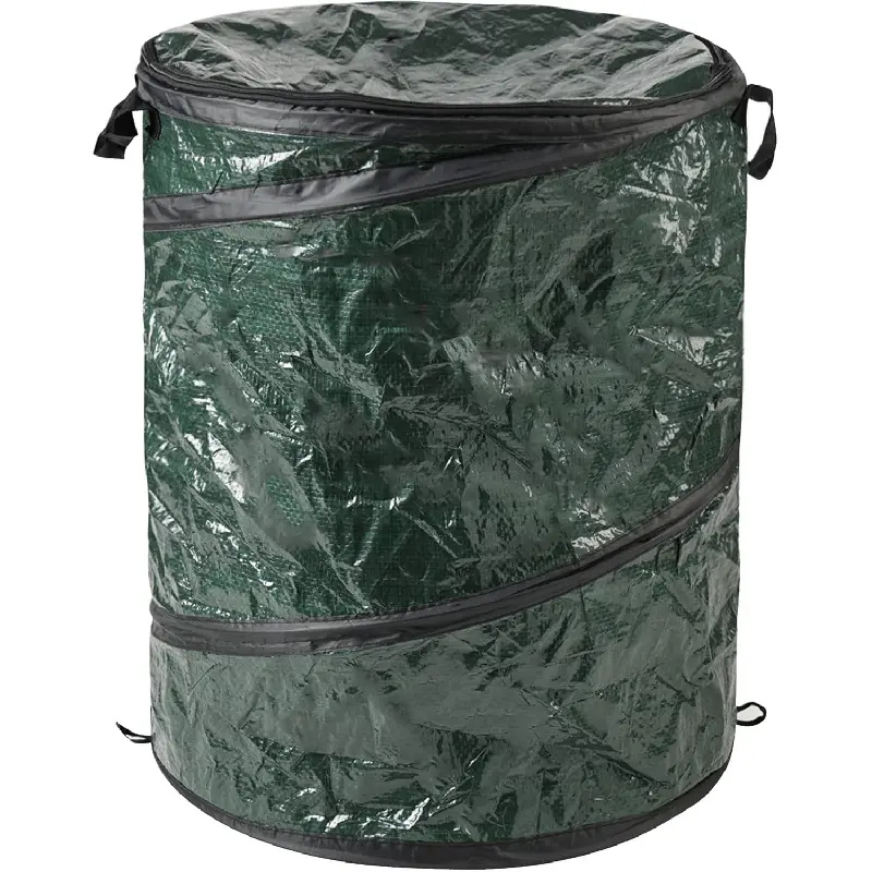 29.5-Gallon Pop Up Outdoor Garbage Can - Collapsible Trash Can for Parties, Yard Waste, or Laundry - Camping Accessories
