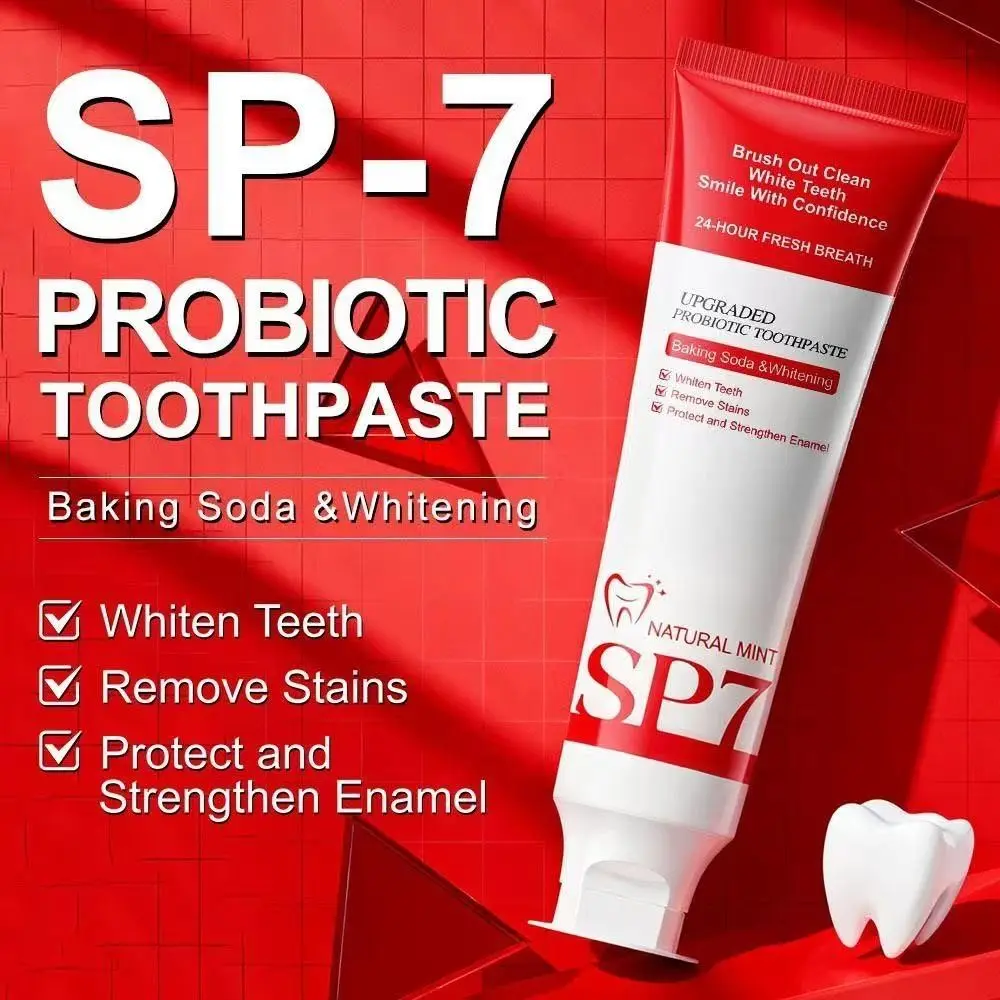 2pcs/3pcs Sp7 Probiotic Hydroxyapatite Toothpaste, Baking Soda Formula, Gentle Oral Care, Fresh Breath, Removes Stains, Daily Use, Travel Essential