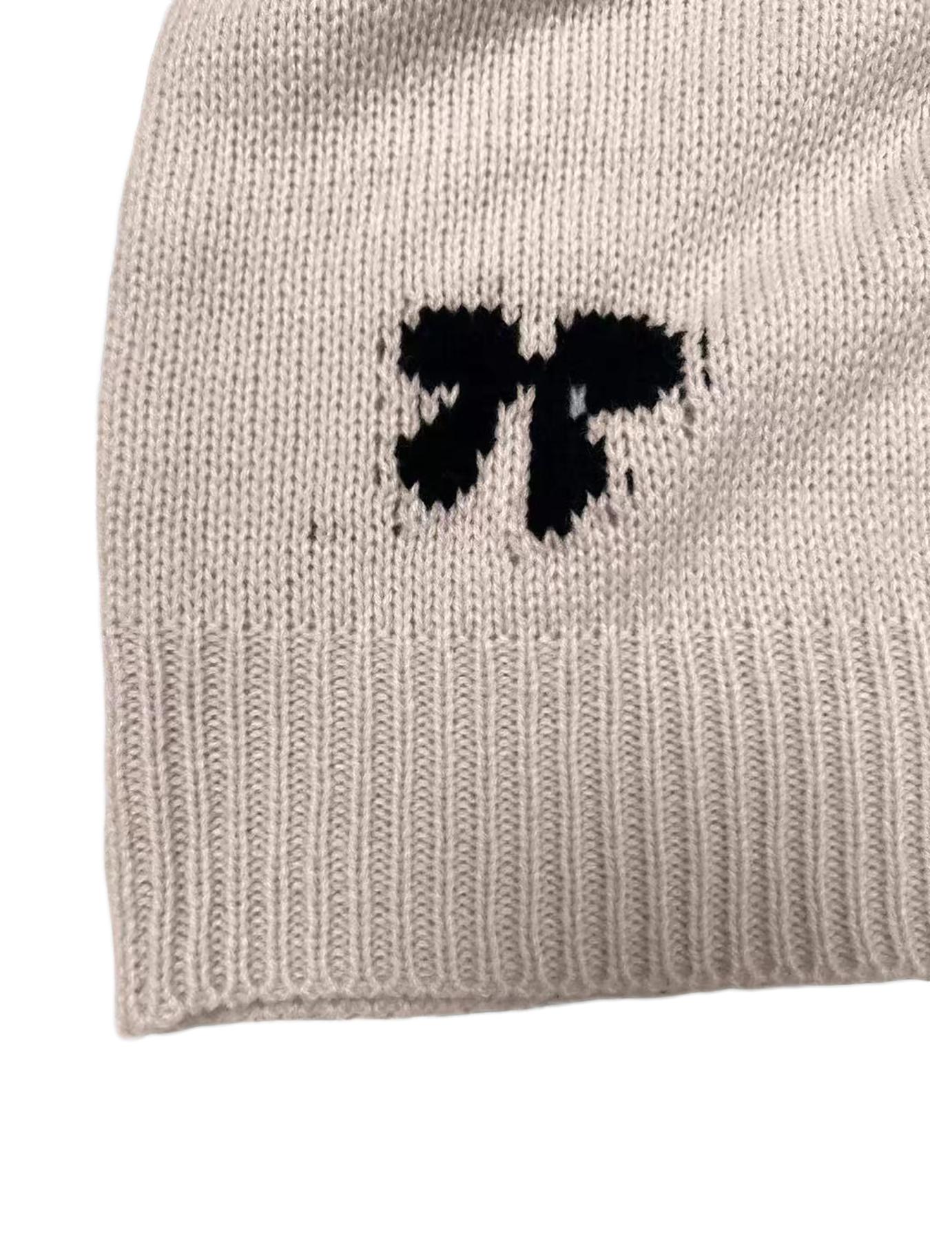 Elegant Bow Pattern Knit Pullover Sweater, Chic Long Sleeve Round Neck Casual Top for Fall & Winter, Women's Fashion Daily Wear