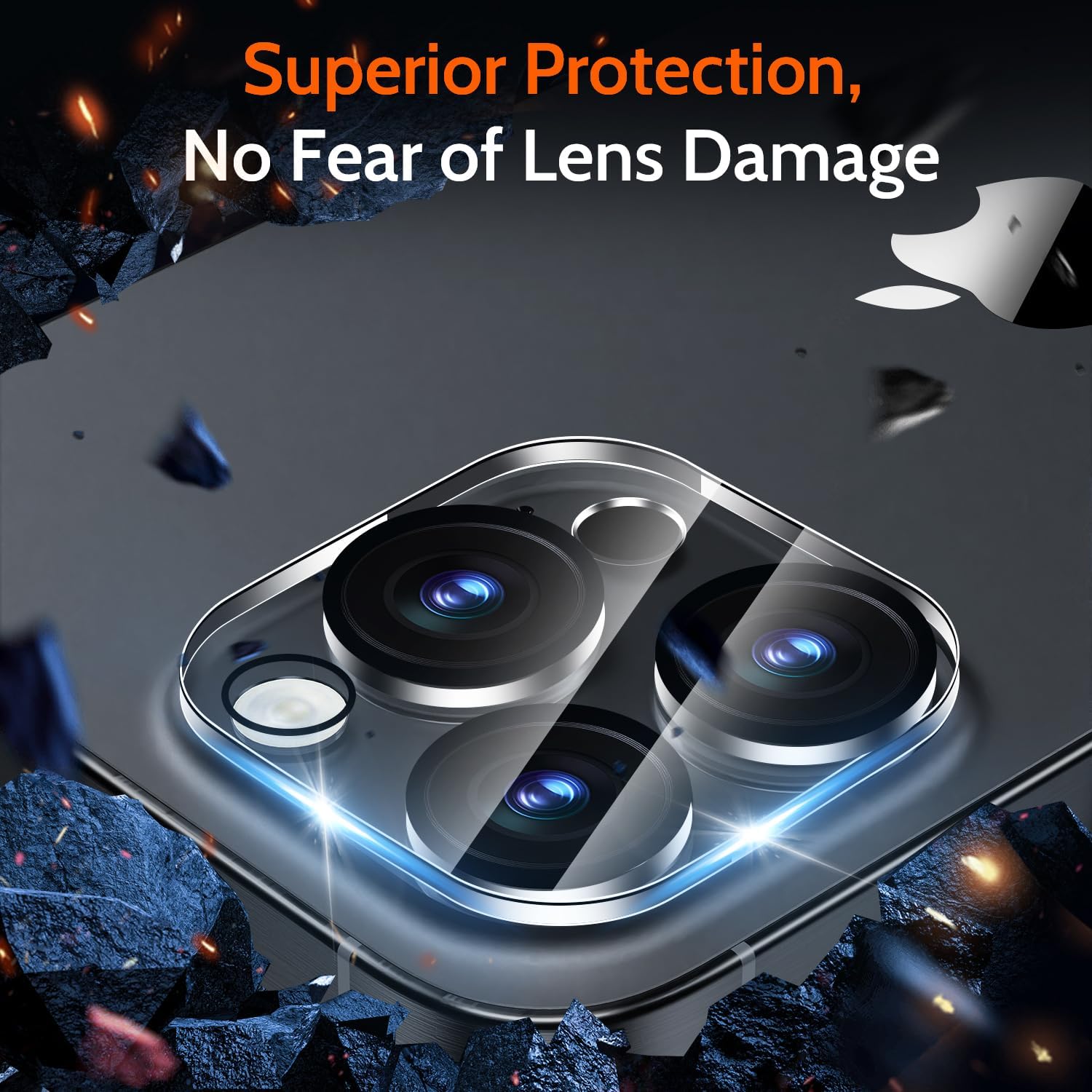 (3 Pack Camera Lens Protector Compatible for  16 Pro / 16 Pro Max Tempered Glass, Ultra  Clear/Maintains  Clarity/Shatterproof/Anti-scratch/Easy to Install/Case Friendly