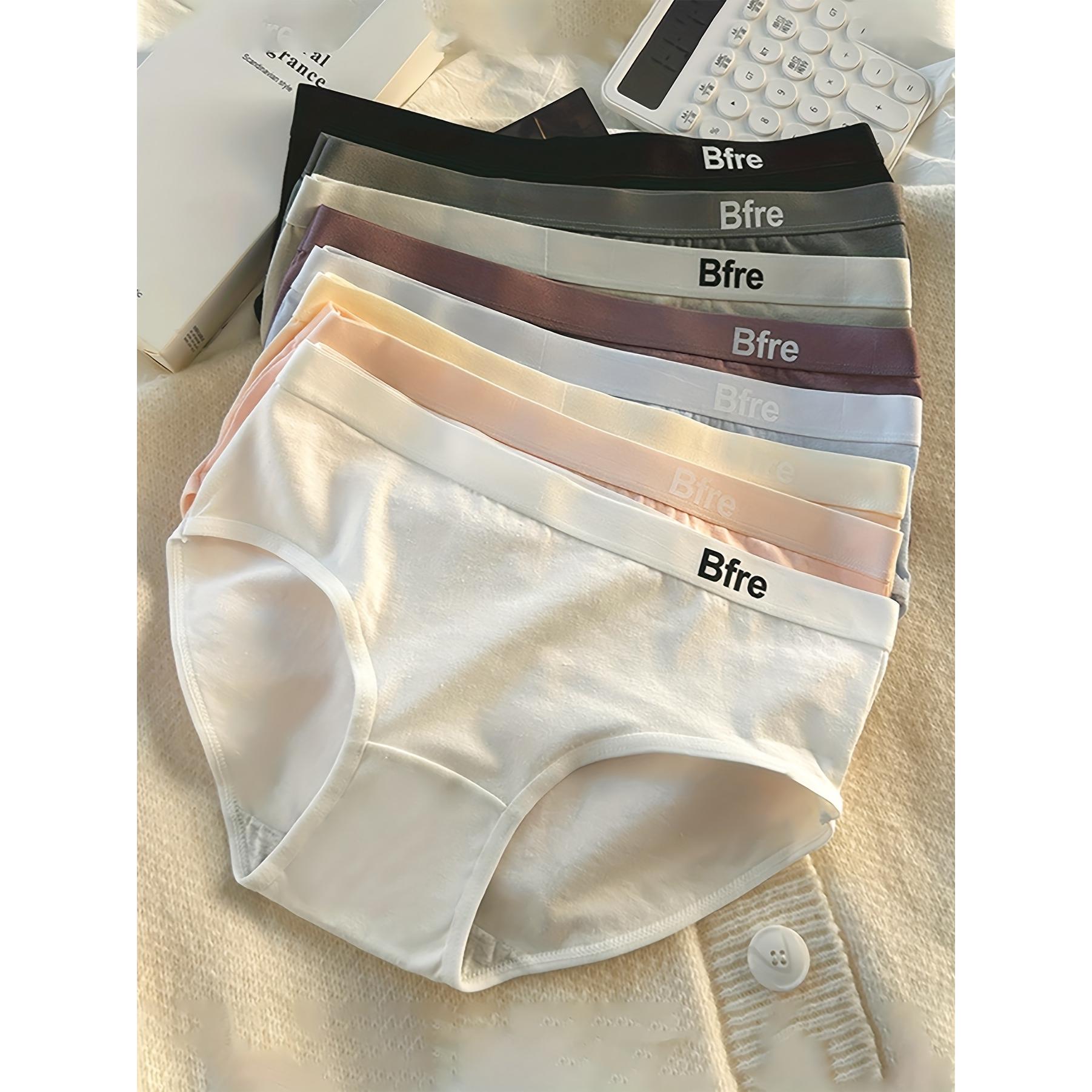 8 Pieces of Comfortable Cotton Girls' Underwear with Fashionable Letter Logo - Breathable Low Waist Underwear in Various Colors, Suitable All Seasons, Cute Underwear