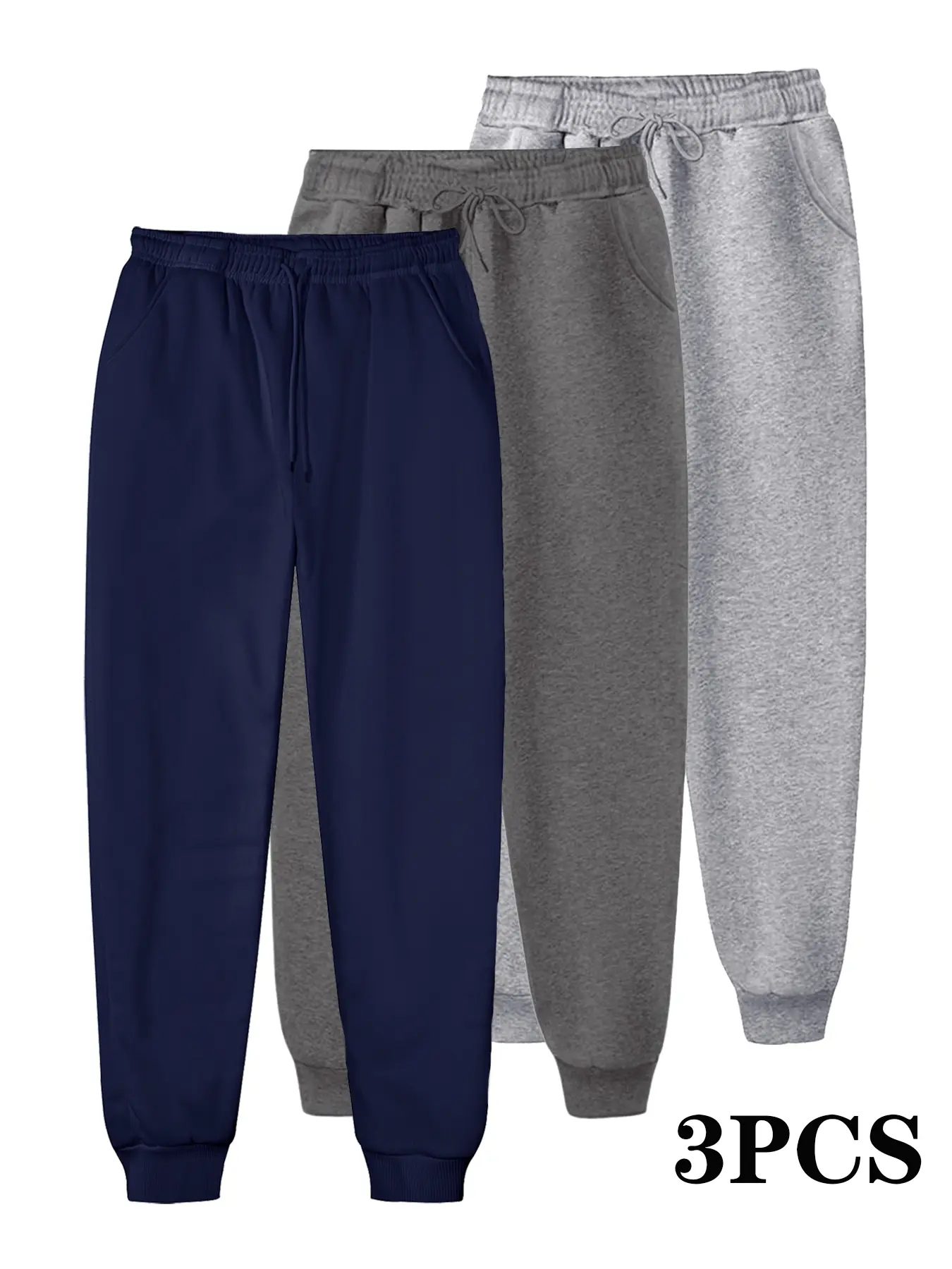 Men's Solid Color Joggers - Drawstring Elastic Waist Casual Sports Trousers with Pockets, Loose Fit for Daily Workout, Loungewear