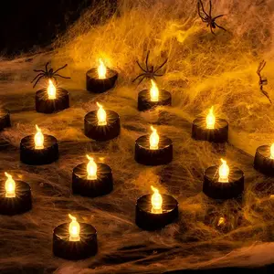 Bright Flashing Flameless Tea Light Candle, Durable Battery Operated, Perfect for Halloween, Christmas, Wedding, Proposal, Anniversary