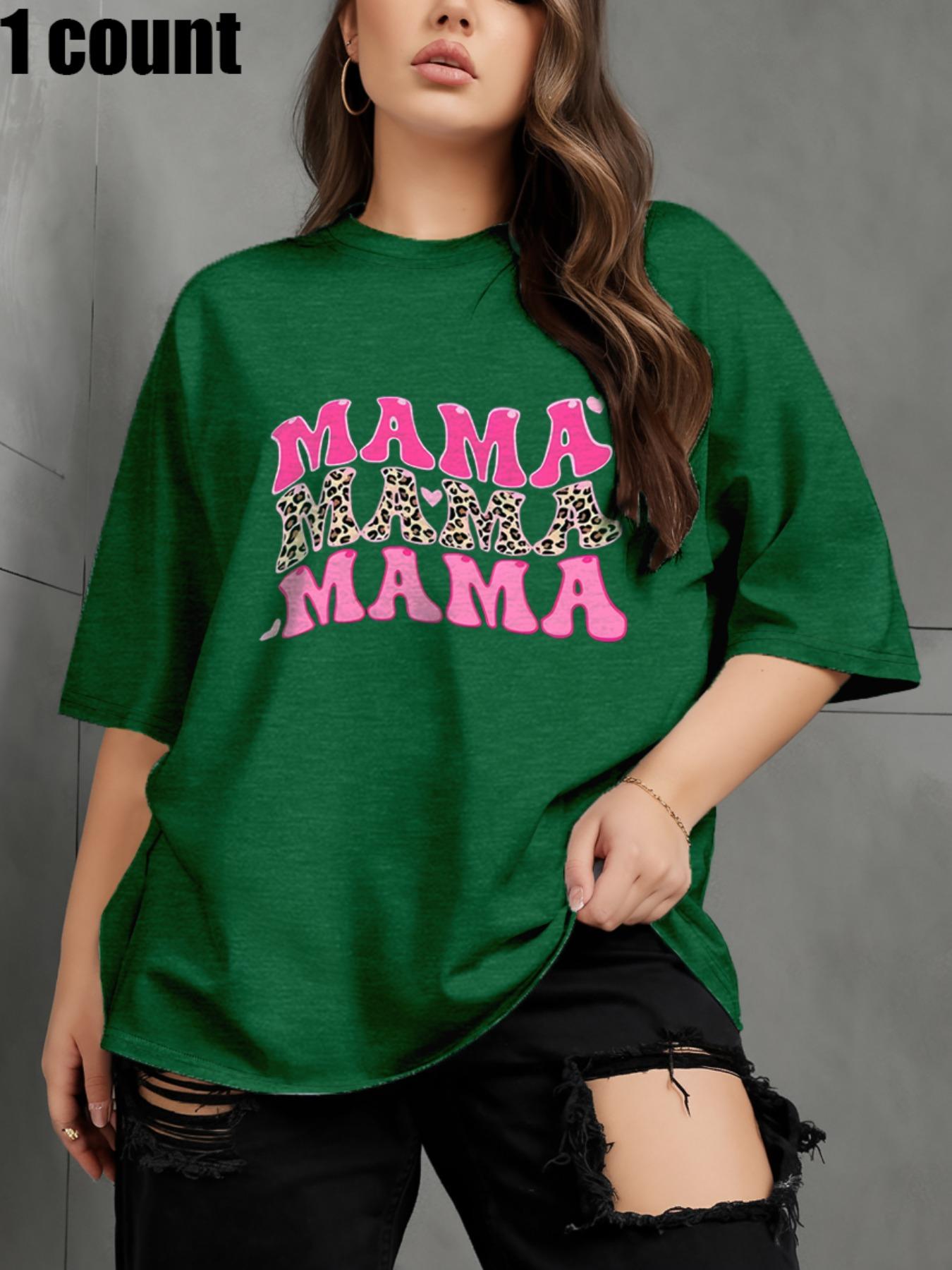 [Plus Size] Letter Print Round Neck Tee, Casual Baggy Short Sleeve Crew Neck T-shirt for Daily Wear, Womenswear for All Seasons