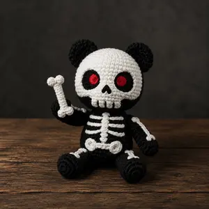 DIY Crochet Cute Skull Doll Kit, Beginner Friendly Amigurumi Tutorial Set, Perfect Gift Idea, Creative Handmade Craft Project