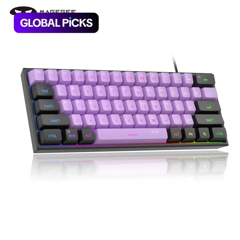 MageGee Mini 60% Membrane Gaming Keyboard, RGB Backlit 61-Key Ultra-Compact TS91 Mechanical-Feel Keyboard for Office and Gaming #TOP PICKS