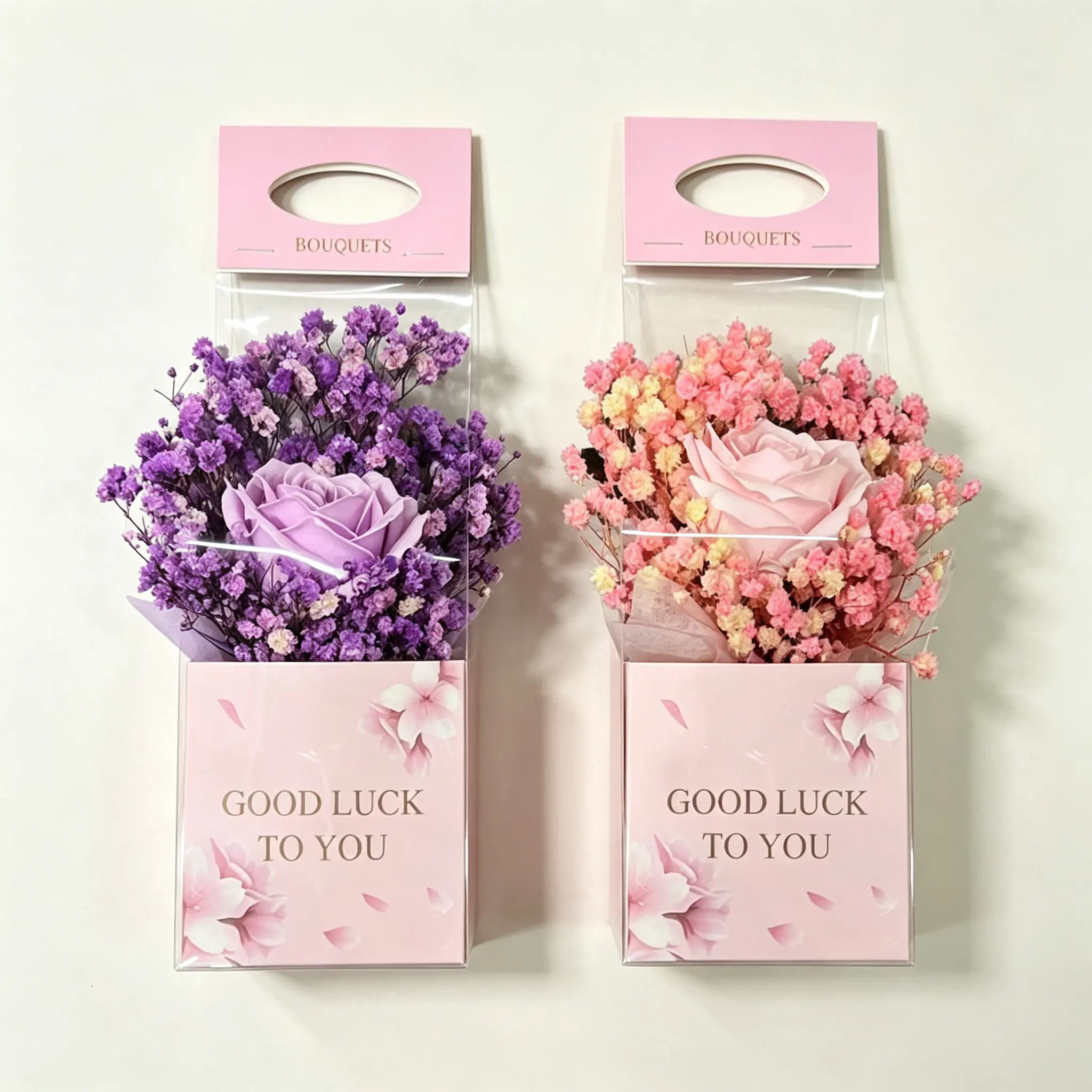 Preserved Rose & Baby's Breath Mini Bouquet, Pre-Packed Dried  Gift Bag, Eternal Real  Decor for Valentine's Day, Home table flowers san jose faux
