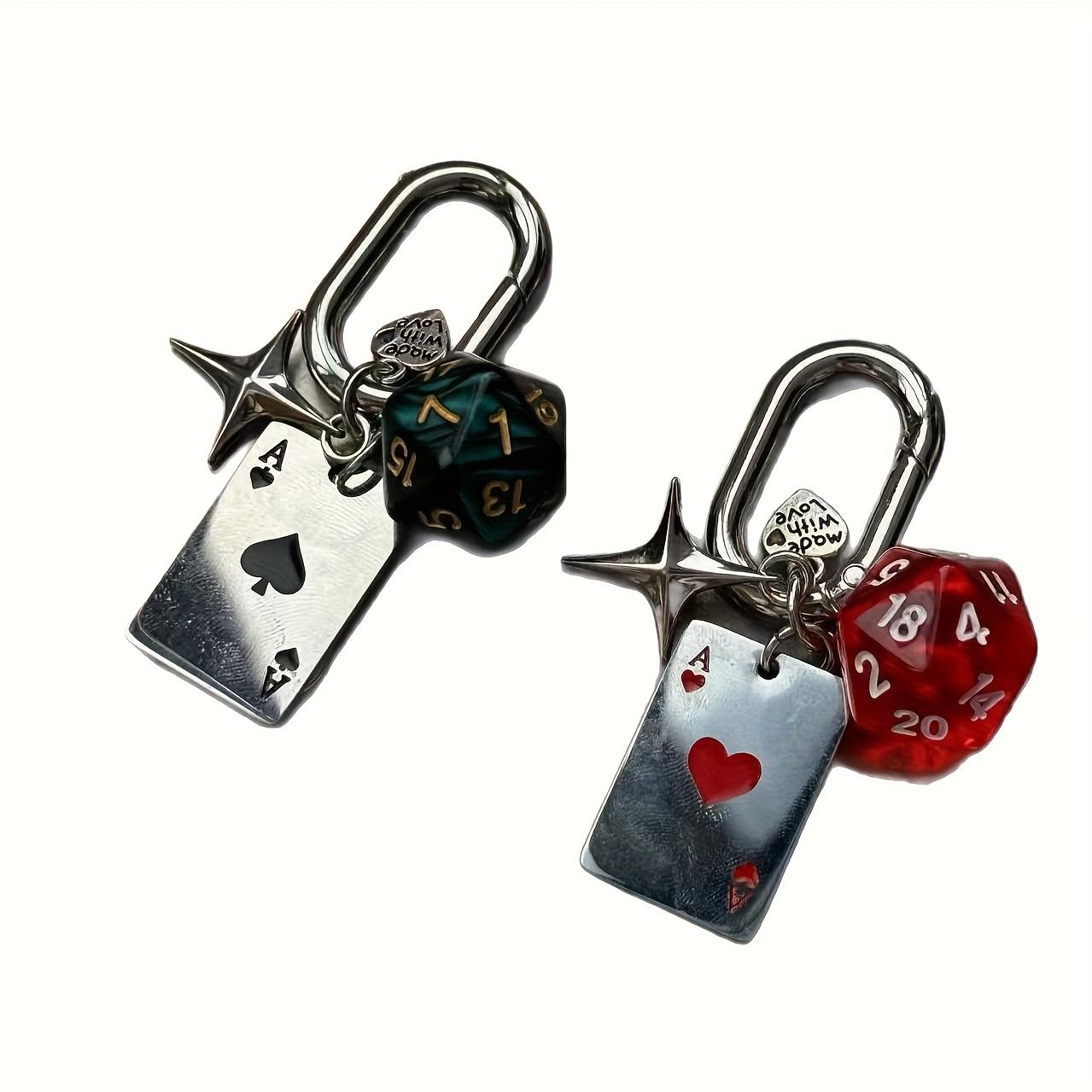 Shaped dice bag hanging multi-sided dice keychain pendant sieve key chain satchel pendant jewelry pendant women's accessories, women's key ring, key chain, couple key pendant, birthday, anniversary, Christmas, New Year, Valentine's Day