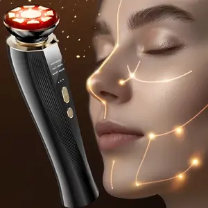 Personal care home-use beauty device - High-frequency rechargeable LED phototherapy for wrinkle removal and micro-current facial lifting - Ems skin tightening device