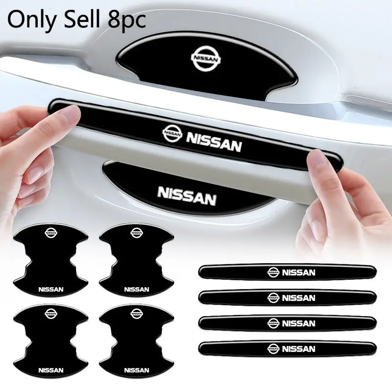 8pcs Car Door Handle Bowl Anti-collision Protective Stickers Automotive Decals For Nissan X-trail Qashqai Rogue Altima Versa Juke Leaf Micra PATROL MURANO TEANA Tiida Auto Accessories