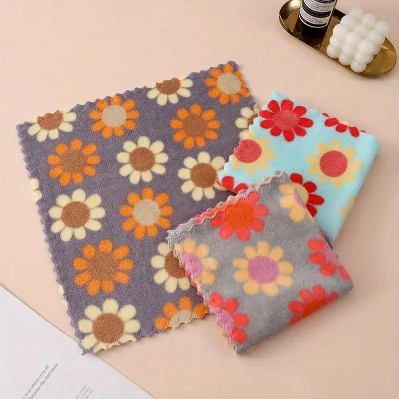 Bohemian Floral Washcloth Set, 6-Pieces , Absorbent & Quick-Dry, Soft Texture, Perfect for Luxury Home Bathroom Use, Premium Towel Set, Quick Drying Towel