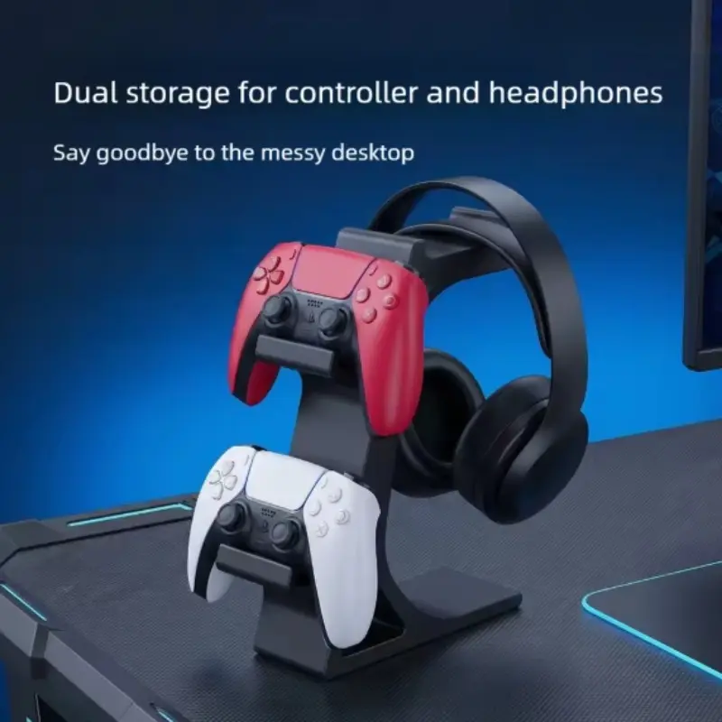 3D Printed Game Controller Earphone Stand, Universal Vertical Holder, Compatible with Ps4/ps5/xbox, Perfect for Back-To-School Season, Saves Desk Space