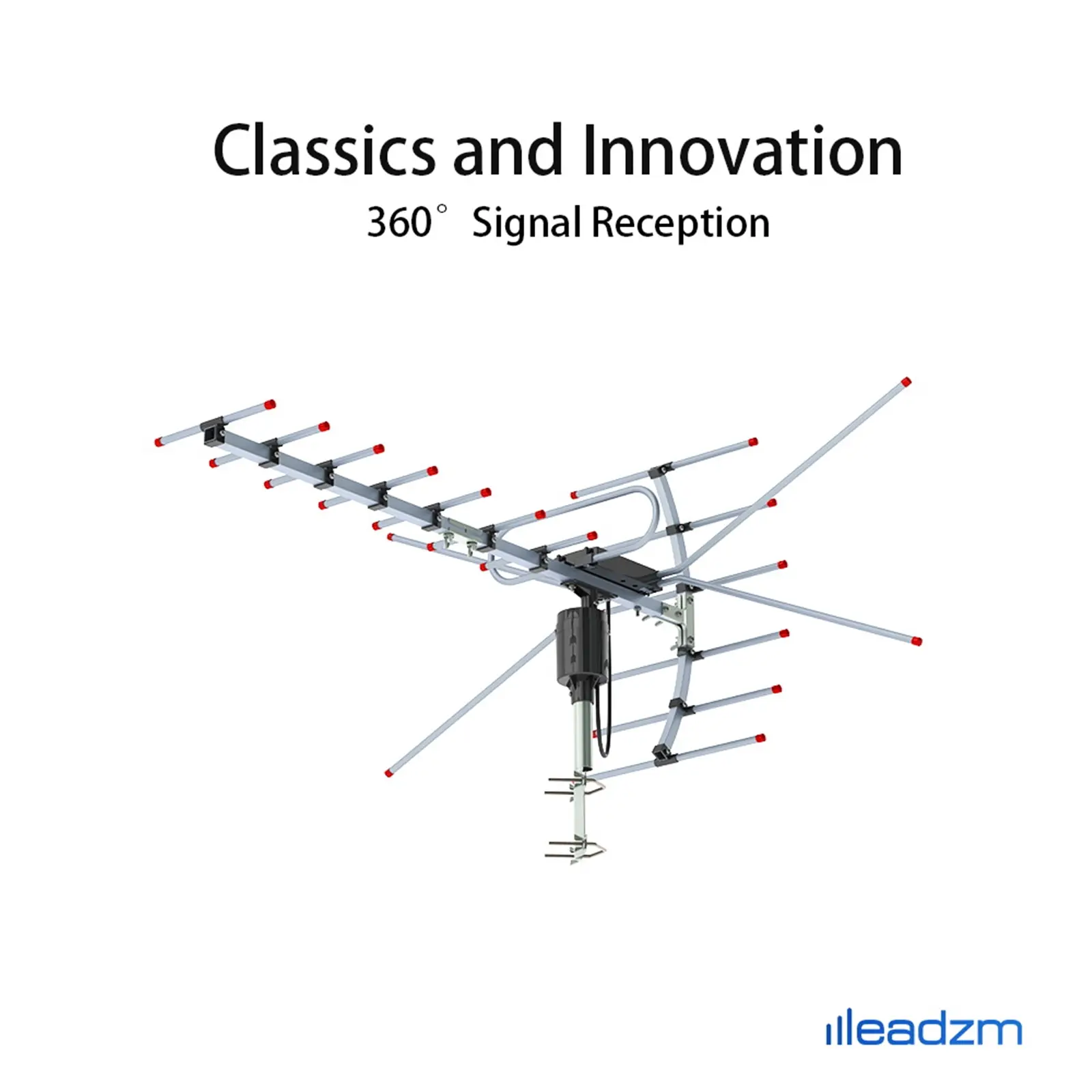 TA-001 Outdoor UV Antenna - Lightweight, Compact, Practical, Durable, 360° Rotatable, 45-230MHz/470-860MHz Frequency, 15-22dB Gain, Plastic, Low Power Consumption, Strong Signal Reception, Environment Friendly, Black (Home Improvement & Garden Supplies)
