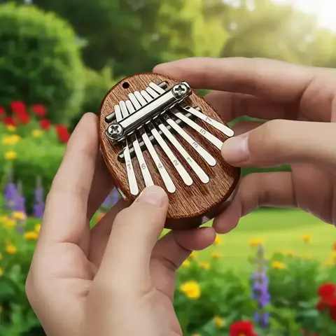 Mini 8 Key Thumb Piano, Portable 8-tone Thumb Piano, Musical Instrument for Kids & Adults, Fun Music Toy, Birthday Gift for Friends and Children, Portable Design