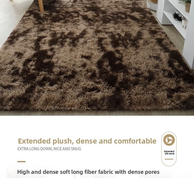 Washable Long Plush Tie-Dye Gradient Home Rug for Living Room, Bedroom, Sofa Side, Bedside and Bay Window