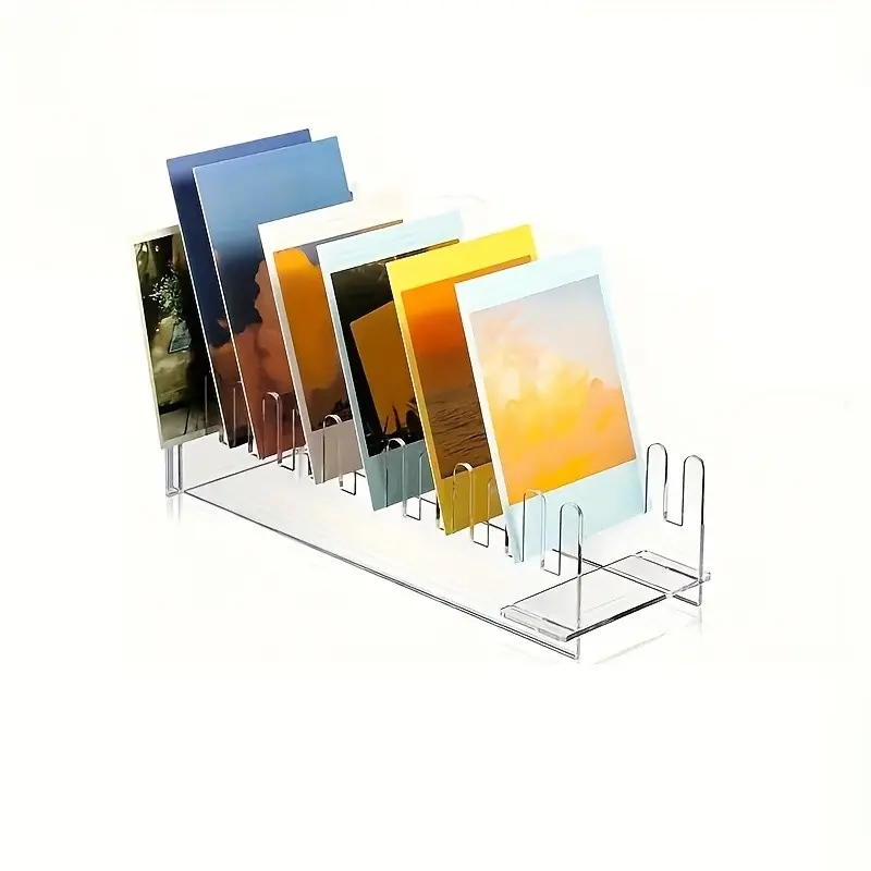 12-Tier Acrylic Clear Display Stand, Greeting Card Postcard Storage Rack, Desktop Coaster Sticker Organizer, Stackable Multi-Layer Shelf