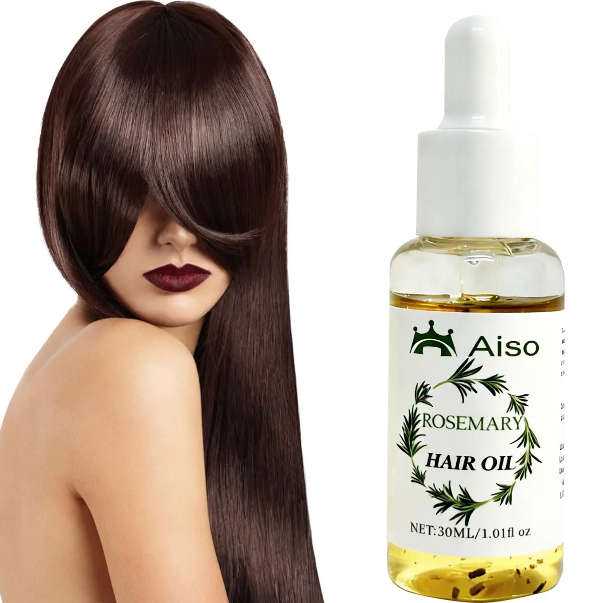 1pcs Rosemary Hair Oil Scalp Care, Suitable for All Hair Types and Styles, Straight, Wavy, Curly, and Spiral Curl Hair