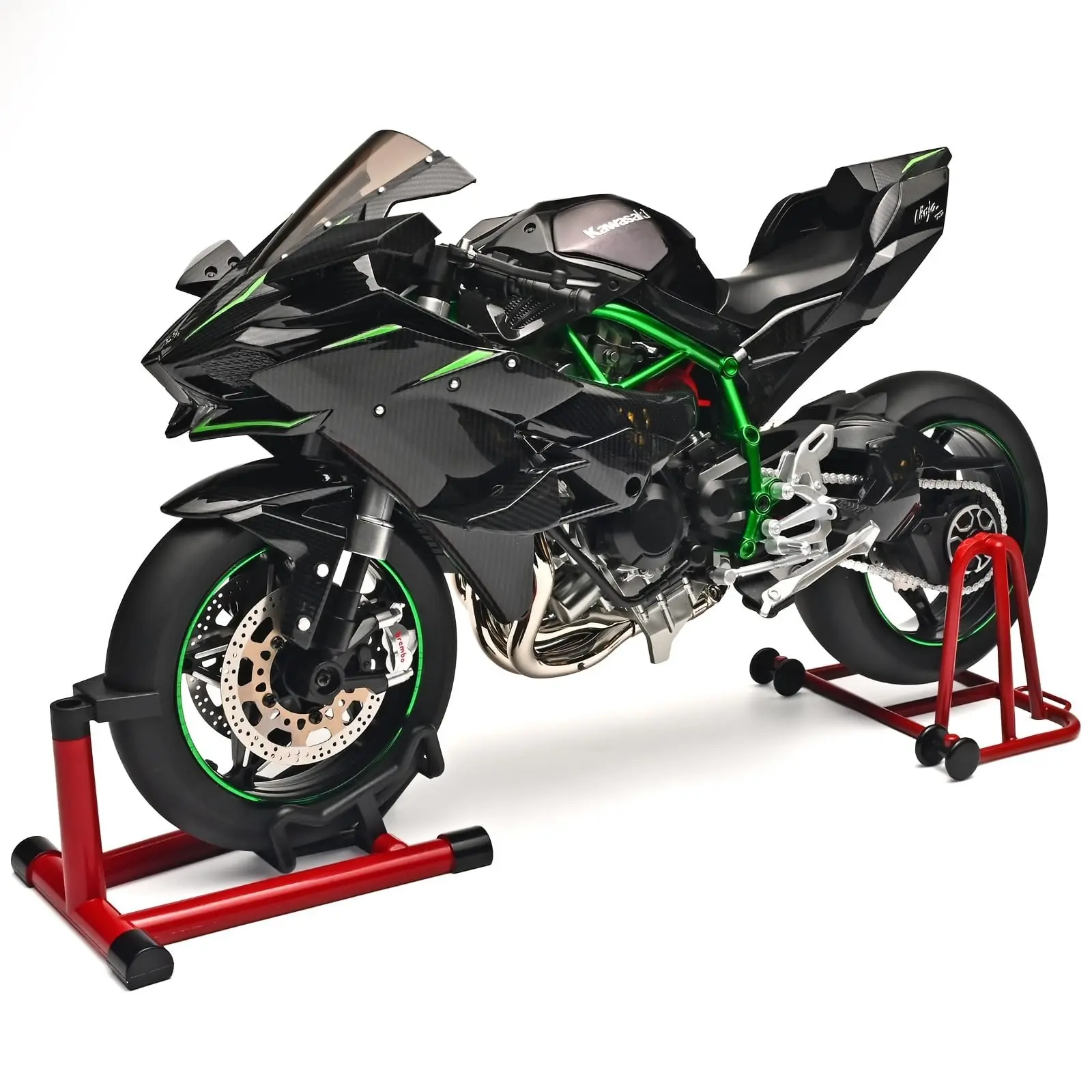 Extra-Large Die Cast Motorcycle 1:6 Scale, H2r Alloy Racing Model, Battery-Powered Toy, Collectible H2r Model Motorcycles