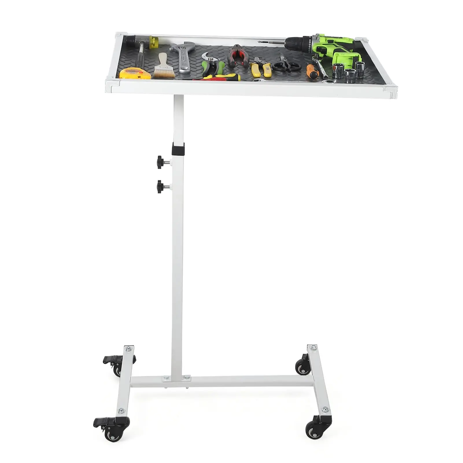 GARVEE Adjustable Rolling Work Table with Wheels 17X26.7 220LBS Heavy Duty Mobile Workbench for Garage Mechanic DIY Projects