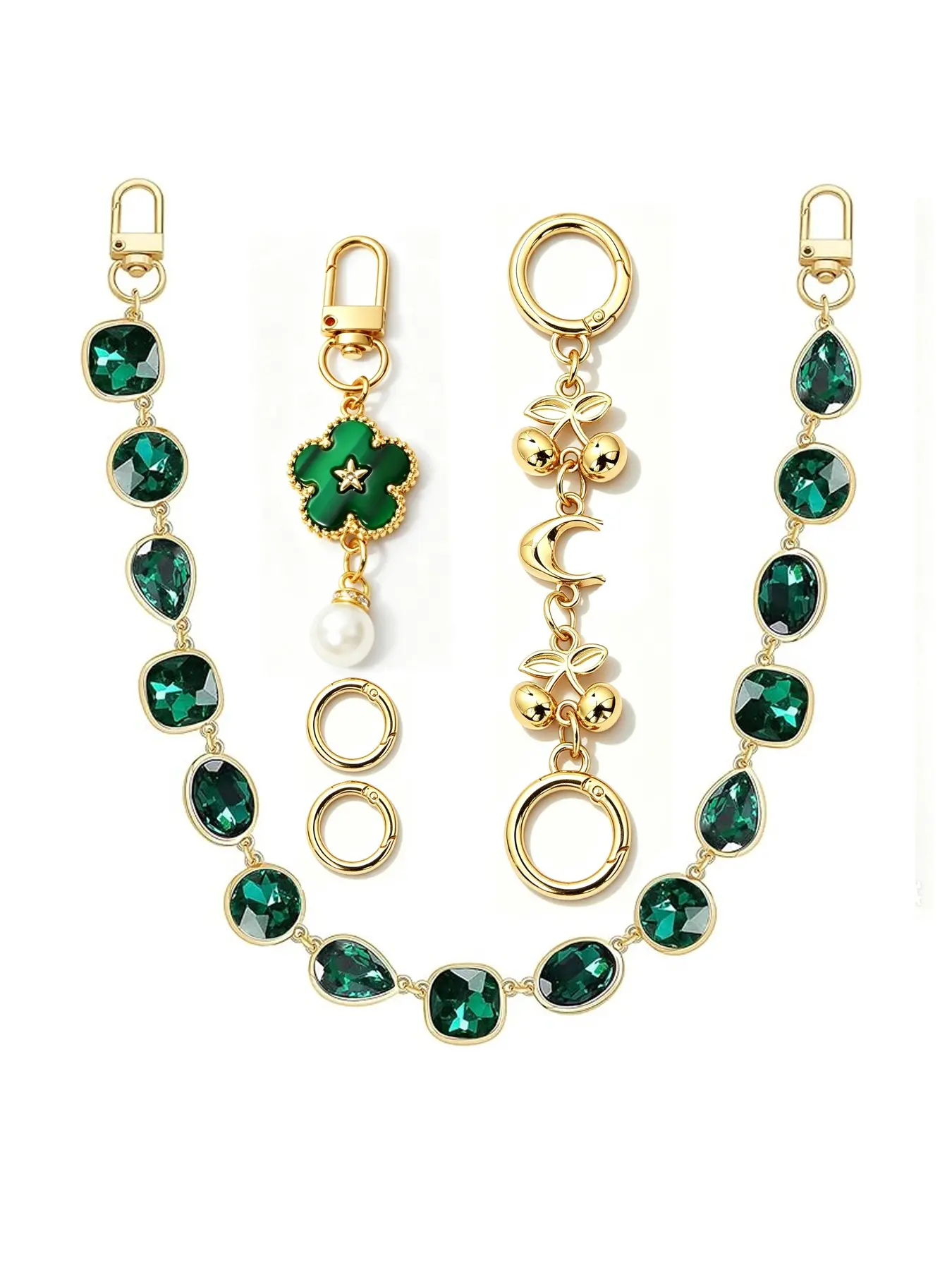 Handbag Chain Charms, Wallet Chains, Bag Extenders, Jeans Chains, Five Colors Set, Cute Style, All over Print, No Choking Hazard