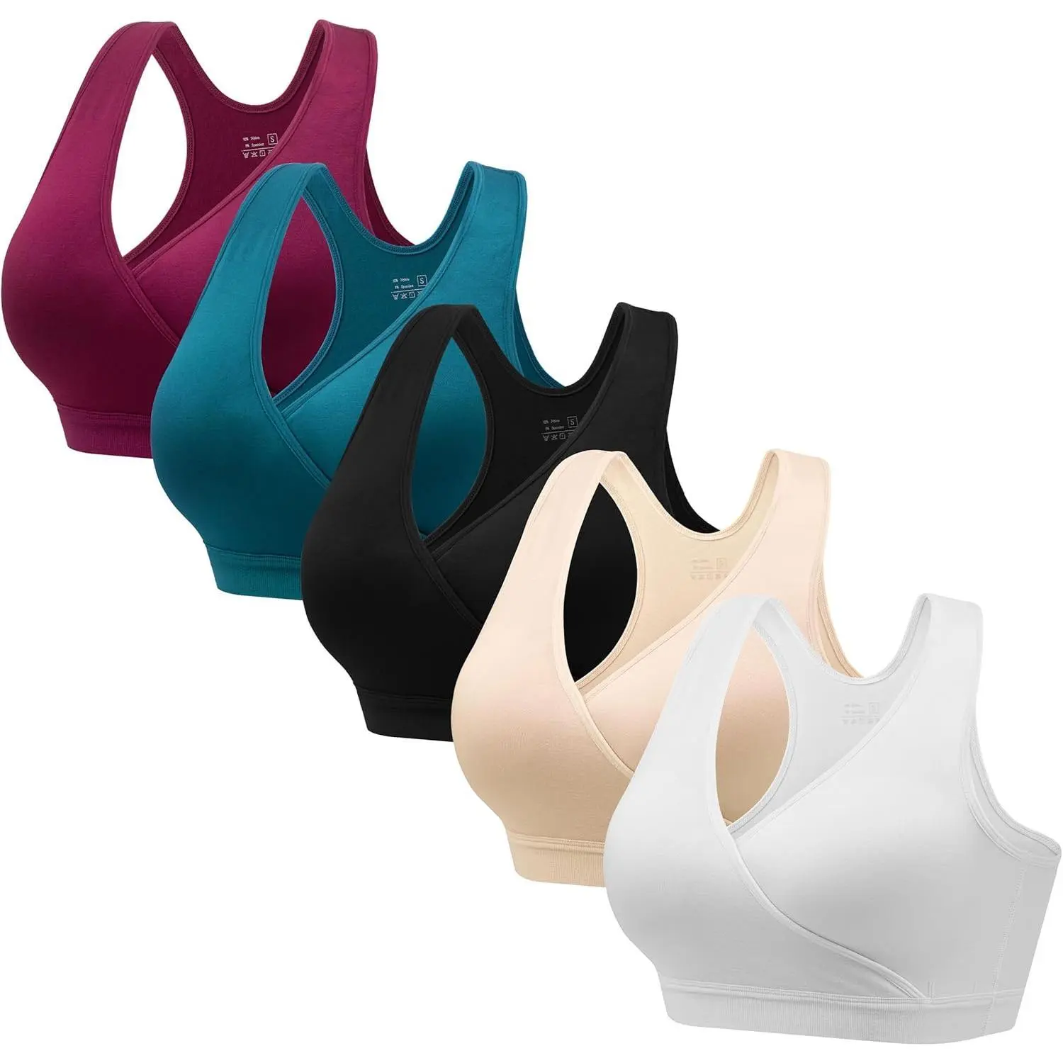 Nursing Bras for Breastfeeding, Maternity Nursing Sleep Bra Wireless Pregnancy Sleep Bralette 3/5 Pack