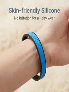 Negative Ion Fashion Accessory Bracelet, Colorblock Bracelet, Simple and Elegant Unisex Couple Wristband, Sports Fitness Outdoor Silicone Band