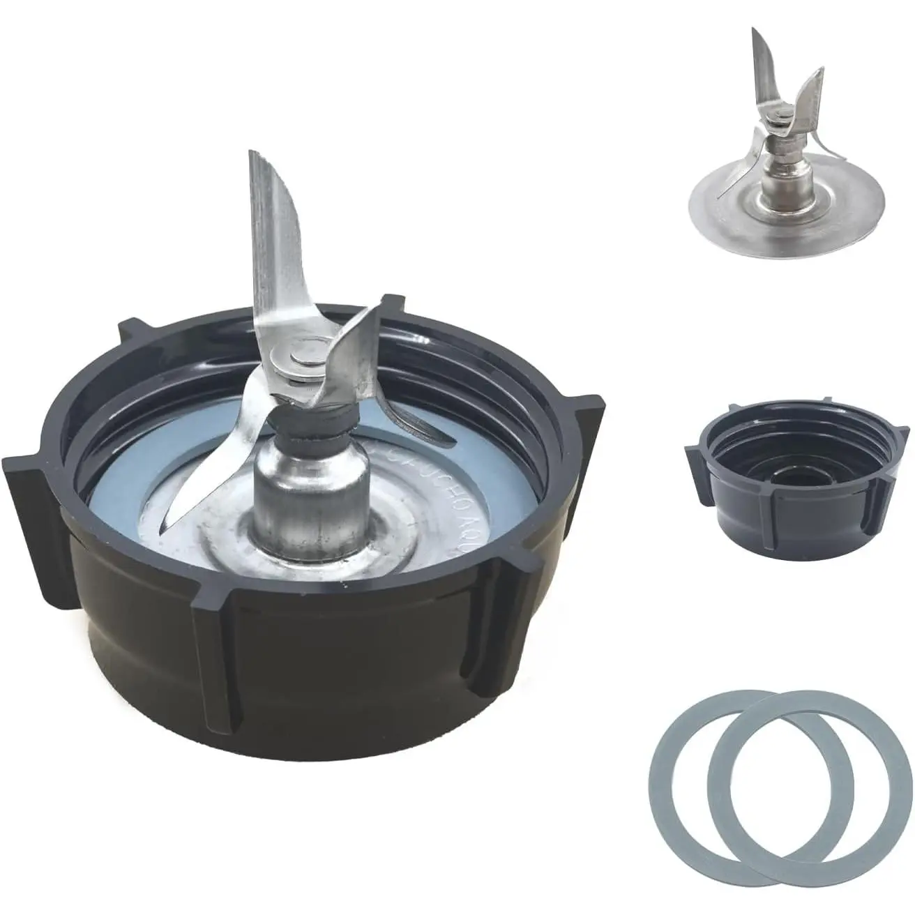 For Blender Replacement Parts Blender Ice Blade with Jar Base Cap and Two Rubber O Ring Seal Gasket Accessory Refresh Kit, Compatible with Osterizer Blender