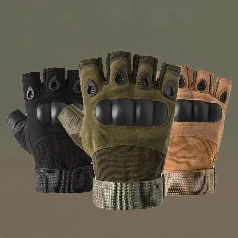 Half-Finger Tactical Cut Resistant Protective Gloves, Breathable Non-Slip Wear-Resistant Outdoor Sports Gear for Off-Road Riding, Hunting and Training