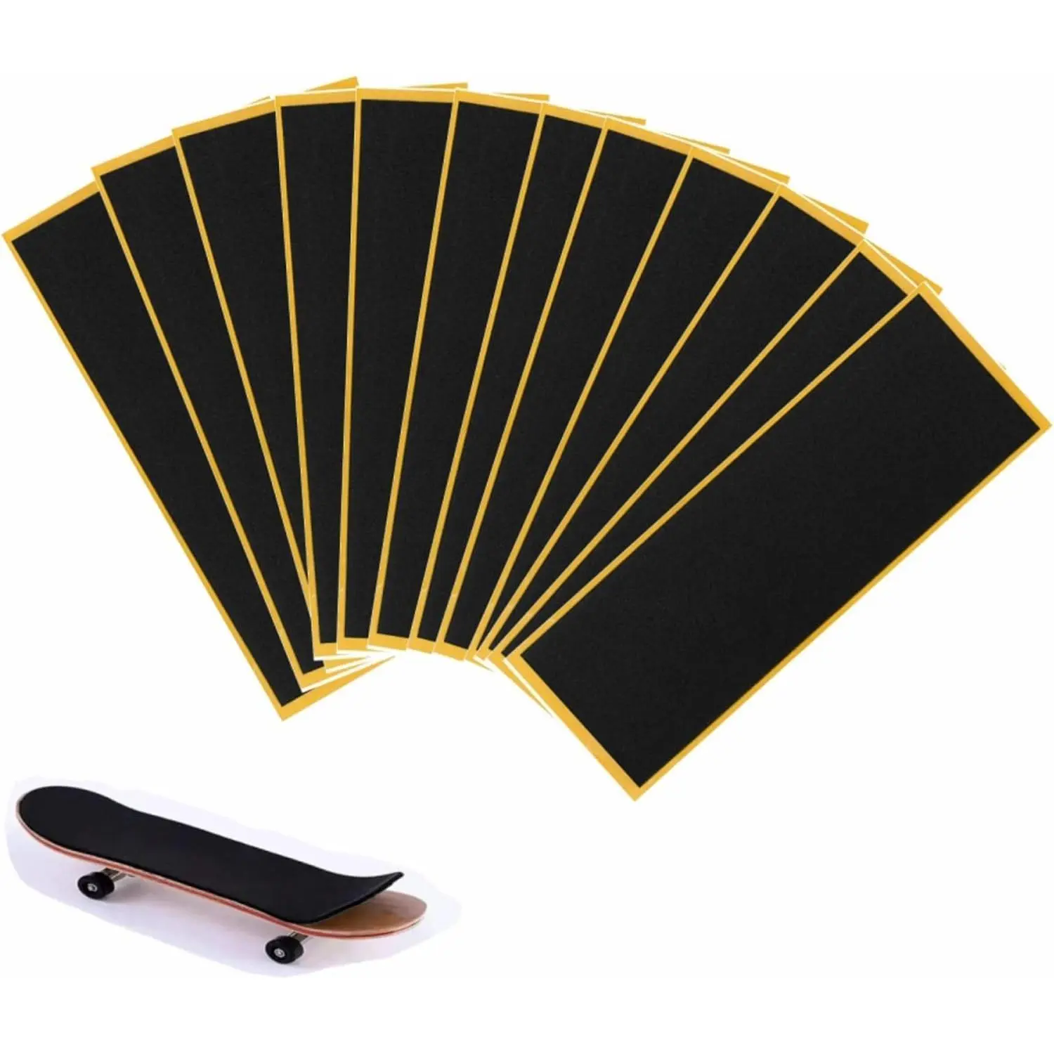 Professional Foam Grip Tape, 24 Pieces 110x38mm Black Strips for Fingerboards, High Friction Non-Slip Surface for Custom Cutting and Extreme Sports, Save Money, 110Mm*38Mm*1Mm, Easily Teared, Amateur, Deeply Loved By Users