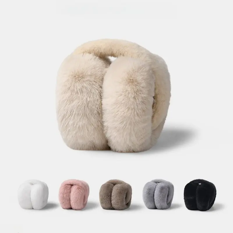 Women Winter Plush Earmuffs, Foldable Fashion Warm Ear Muffs, Cold‑Resistant Soft Ear Warmers for Outdoor Daily Cold‑Weather Use