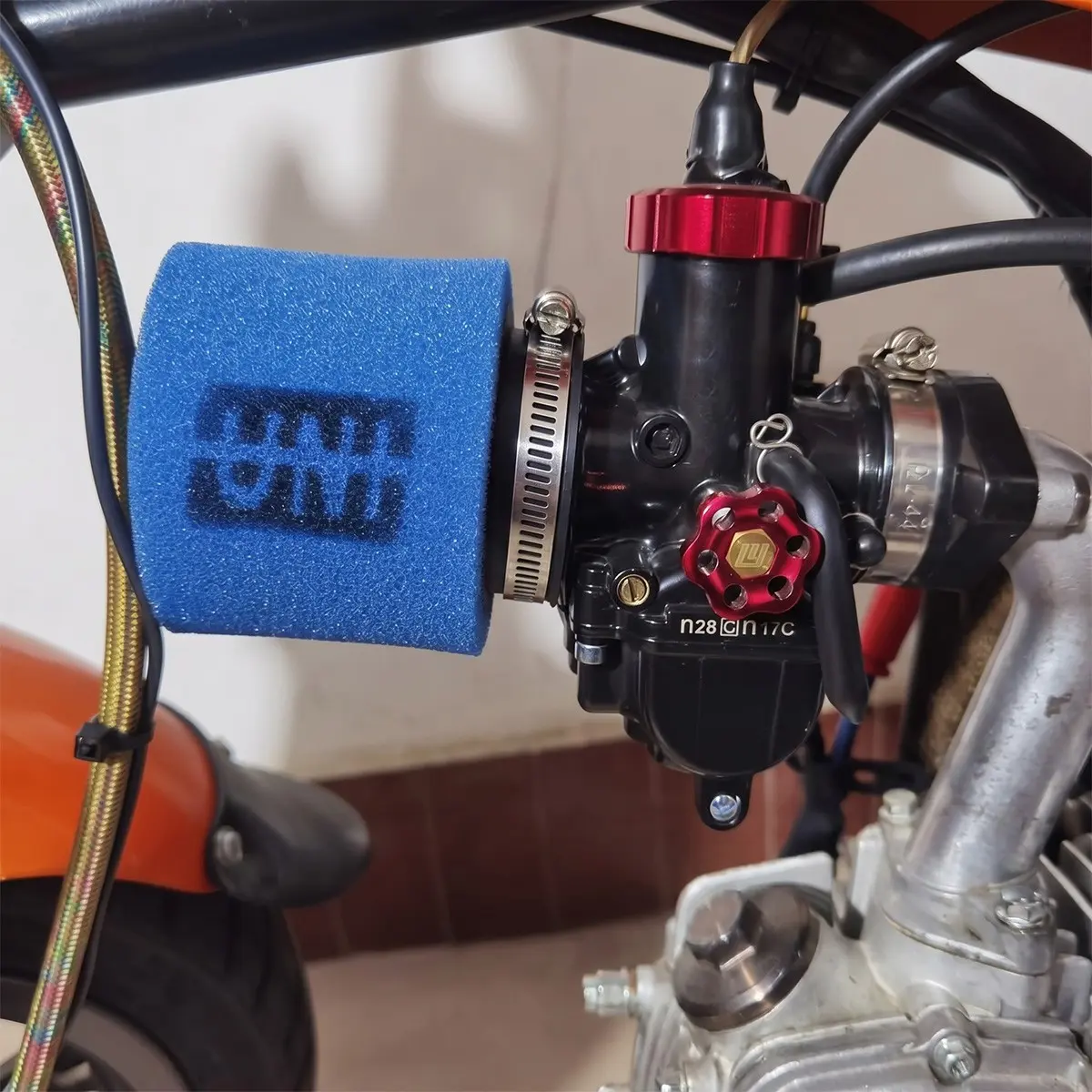 1pc/2pcs Motorcycle High Flow Intake Air Filter Uni Slanted Sponge Mushroom Head 35/42/48mm Universal Washable Reusable Air Filter