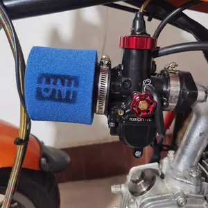 1pc Motorcycle High Flow Intake Air Filter Uni Slanted Sponge Mushroom Head 35/42/48mm Universal Washable Reusable Air Filter