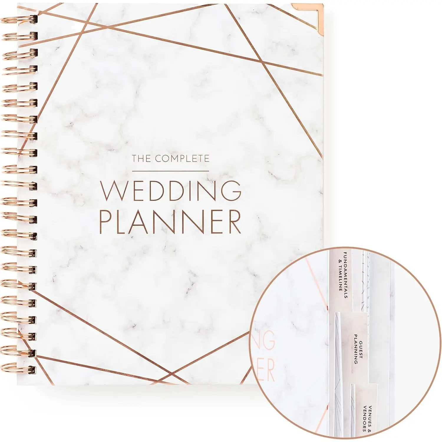 Wedding Planner Book and Organizer - Wedding Planner Book - Bridal Planning Binder with Countdown Calendar - Bride Gifts, Bridal Stuff, Notebook, Journal (MARBLED)