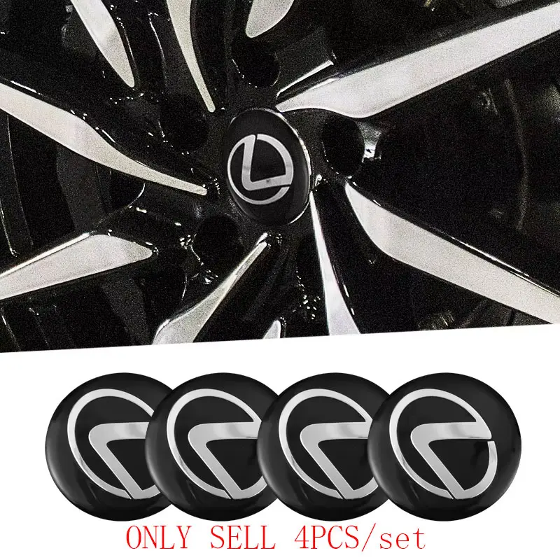 4Pcs Car Hub Center Sticker Wheel Hub Cap Styling For Lexus Fsport RX330 IS250 Ct200h ES300h RX350 IS300h NX300h UX GX470 LX570