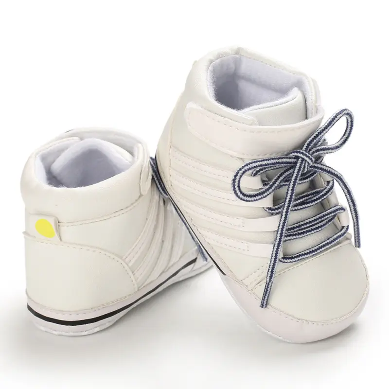 Infant Sports Sneakers, Casual Mid-Top PU Upper with Fabric Inner & Sole, Solid Color, Adjustable Closure, for Daily Wear, Spring/Fall Season, Suitable for Ages 0-1, Indoor Outdoor Sneakers | Midtop Sneakers | Pu Upper Sneakers, Baby Shoes