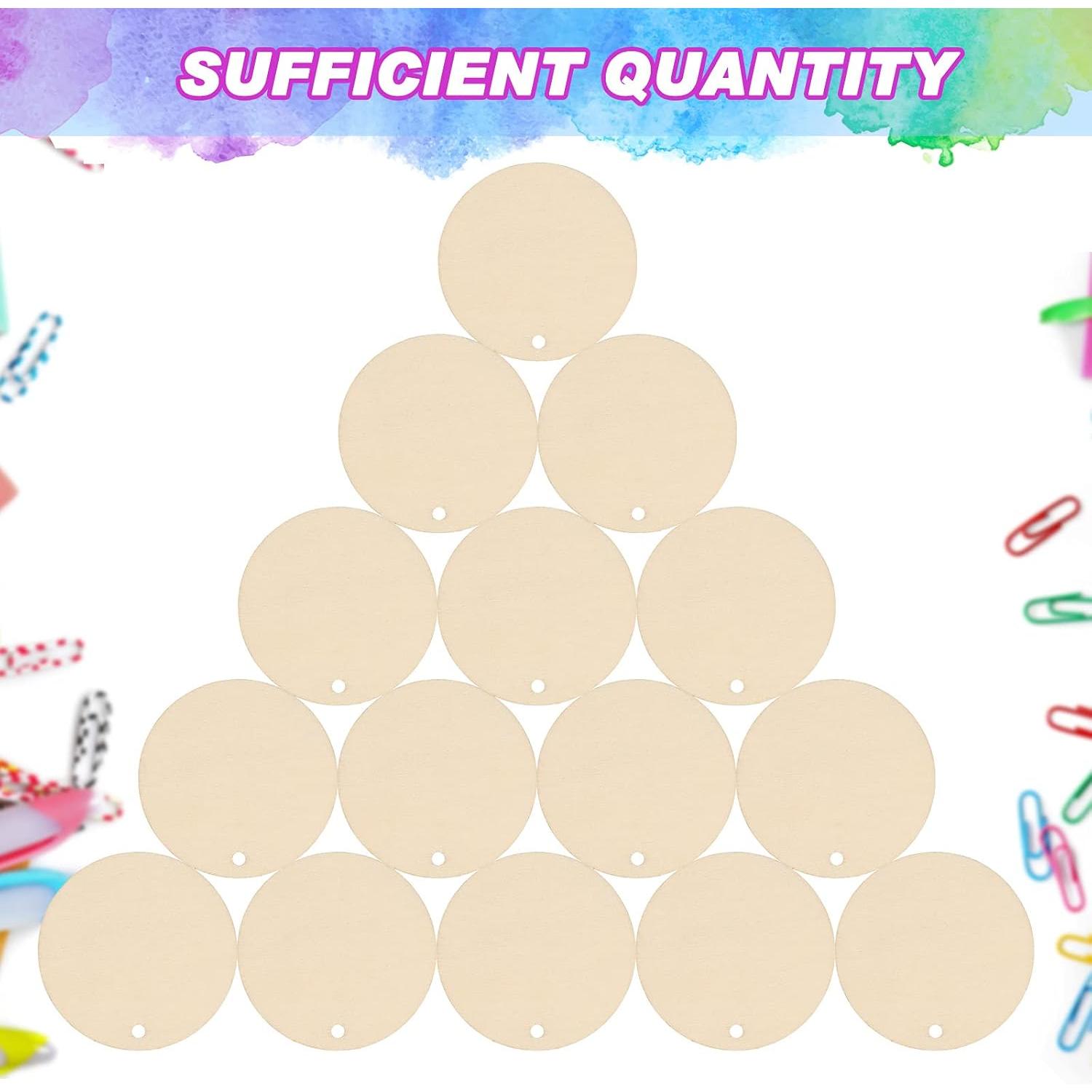 100 count Unfinished Round Wooden Circles with Holes Round Discs for Crafts Blank Circle Cutouts for DIY Crafts Party Birthday Christmas Decoration (2 Inch) 100 count Unfinished Round Wooden Circles with Holes Round Discs for Crafts Blank Circle Cutouts for DIY Crafts Party Birthday Christmas Decoration (2 Inch)