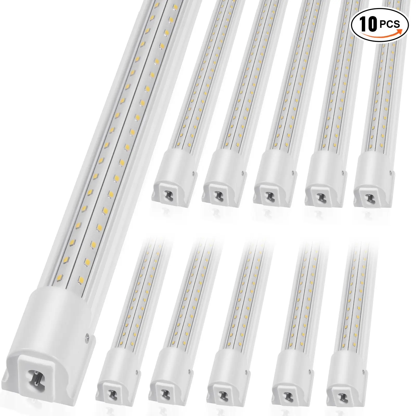 【DealsForYouDays】VEVOR 10 Pack LED Shop Light, 4 FT, 40W Linkable Shop Light Fixture, 6500 LM Ceiling Lights 59 in Power Cords with ON/OFF Switch 48 in Connector Cables, for Garage Warehouse Home Workkshop and Office