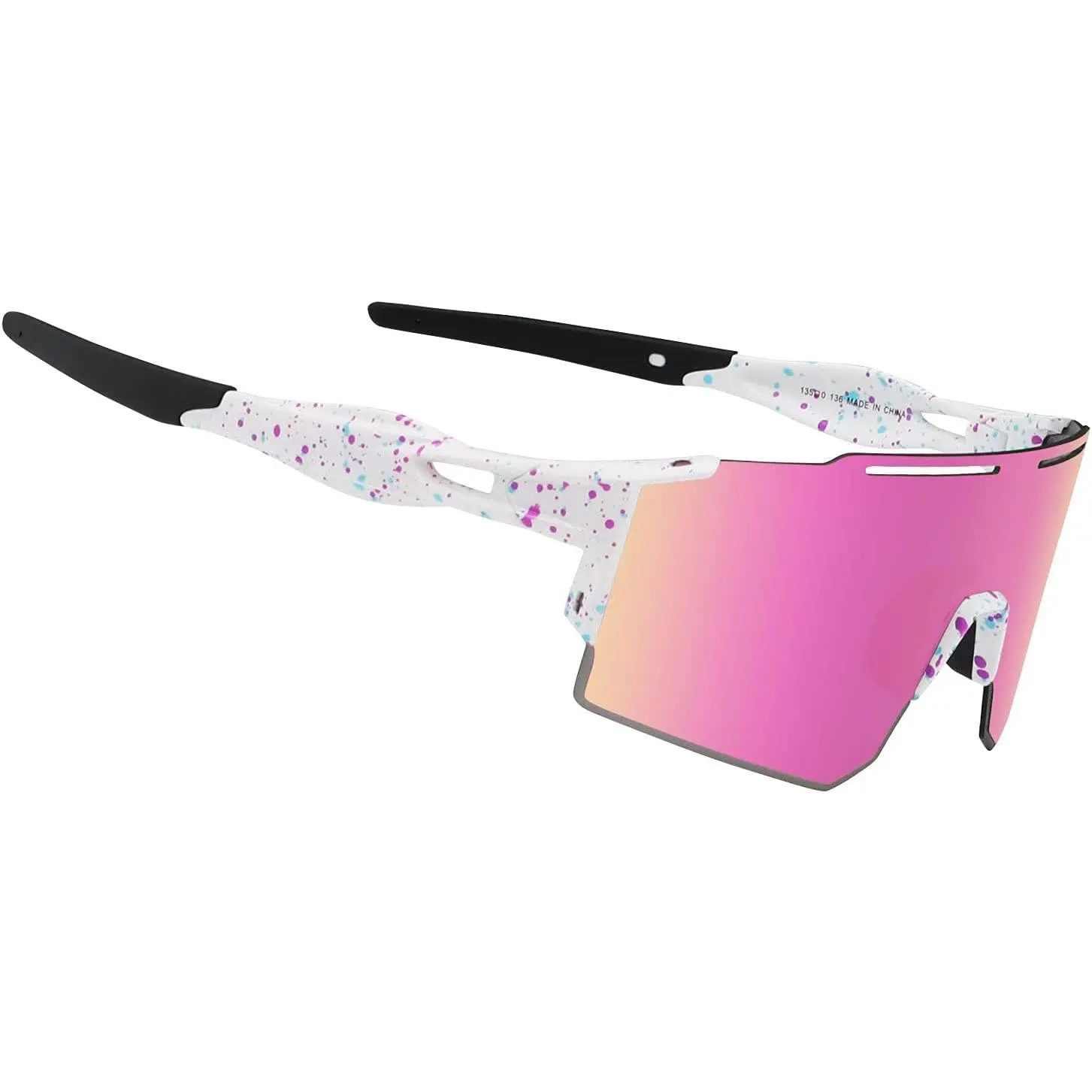 Unisex Polarized Lens Cycling Sunglasses for Men/Women - 1 Lens or 3 Interchangeable Lenses, Baseball-Ready Eyewear
