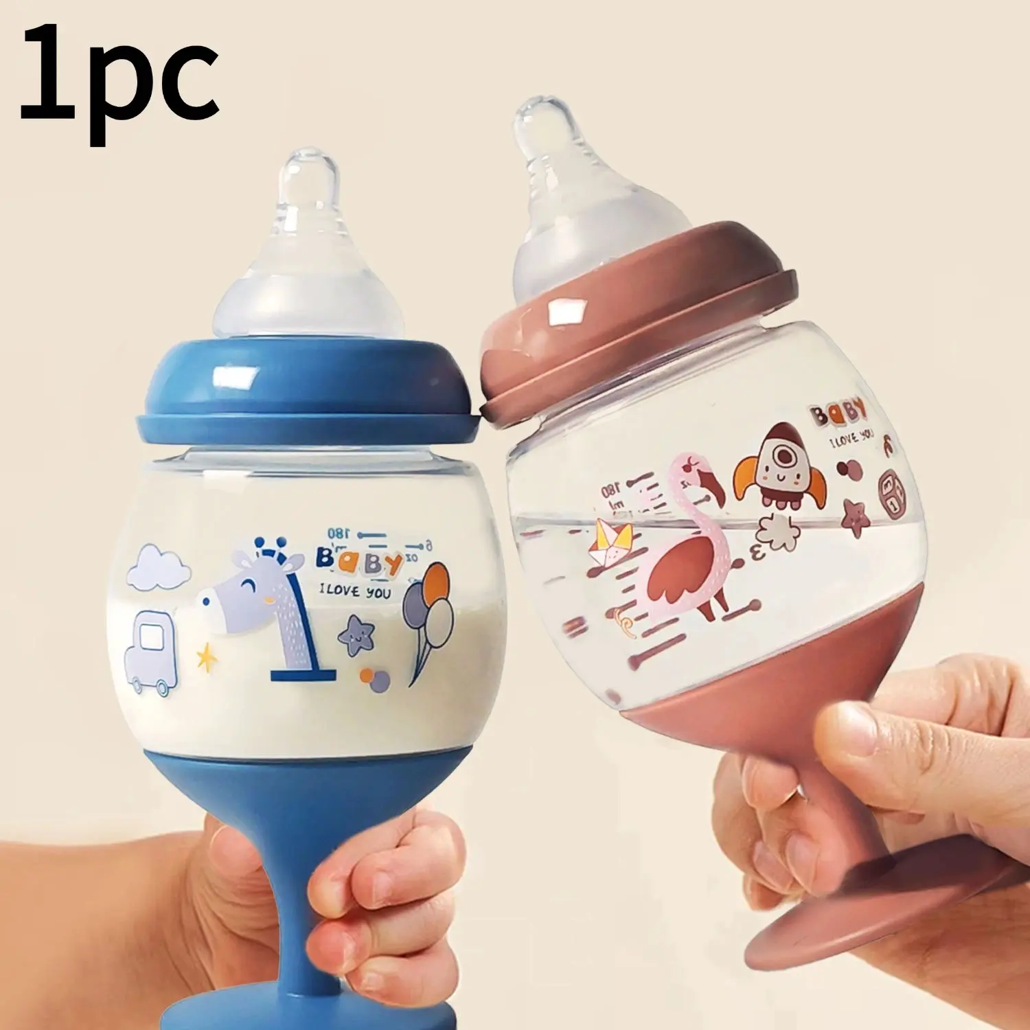 Cute Cartoon Pattern High-Booted Drinking Cup, Food Grade Safe Material, Suitable for Milk, Juice, Water, 1pc Liquid Beverage Cup, Leakproof Sippy Cup