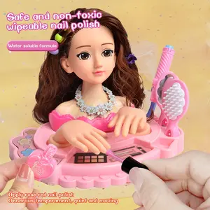 Curly Hair Doll for Girls, Makeup, Hairstyling, Nail Art, Includes Accessories, Ages 6-12, Gift Box, Holiday Present