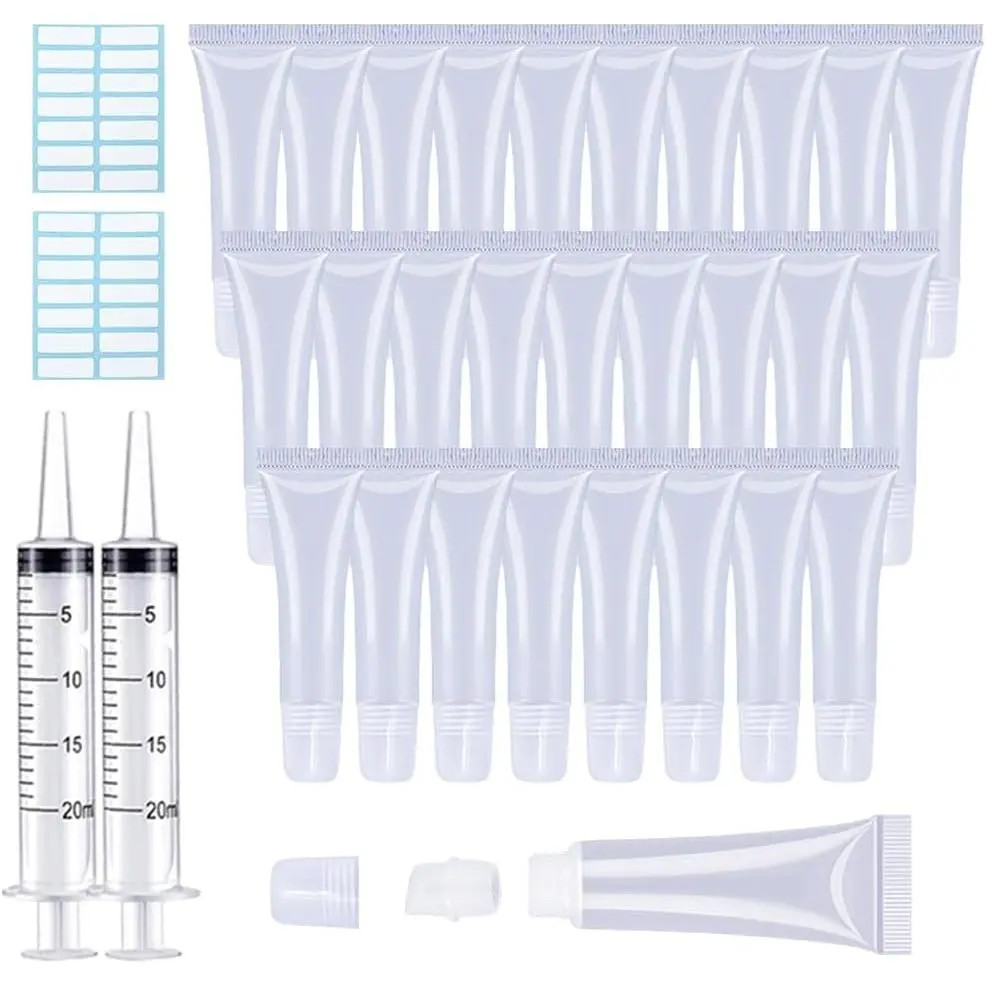 50 count 15ml Lip Gloss Tubes Clear Lip Gloss Containers Empty  Squeeze Tubes for DIY Lip Gloss +  Labels Lip Balm Tubes DIY Lip Gloss Base