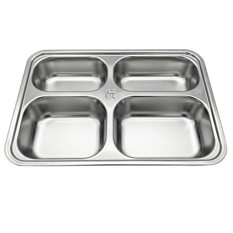 Stainless Steel Snack Container, 3 Counts/set Multi-grid Lunch Box with Lid, Reusable Adult Lunch Container for Home Travel