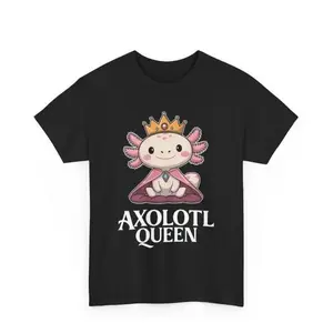 Axolotl Queen Tee: Regal & Adorable - Simple, memorable, highlights key features
