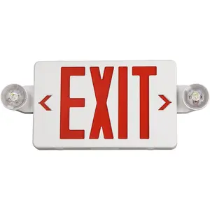 TANLUX Red Exit Sign with Emergency Light, LED Exit Light with Battery Backup, UL Listed, AC 120/277V, Commercial Emergency Lights Combo - 1 Pack