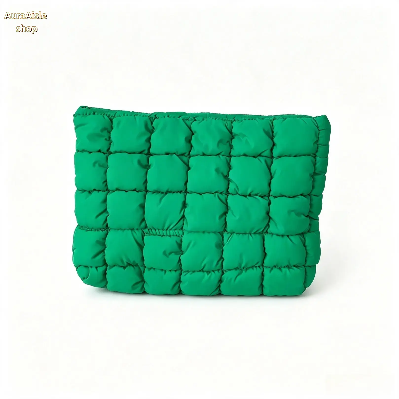 Women's One Size Quilted Clutch Pouch with Quilted Pad - Soft Fabric, Large Capacity, Zipper Closure, Cosmetic Organizer, Portable Travel Toiletry Bag for Travel Use, Everyday Carry