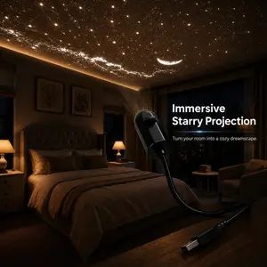 Galaxy Projector Starry Sky Light, USB Powered Star Projector for Bedroom Ceiling, Aurora Galaxy Night Atmosphere Lamp for Home Decor & Relaxation